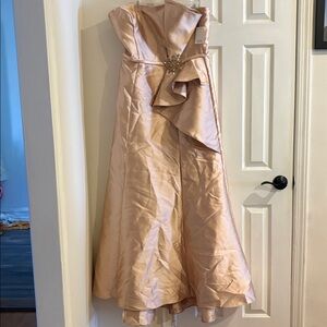 Rene Ruiz Blush soft blush Satin Maxi Dress